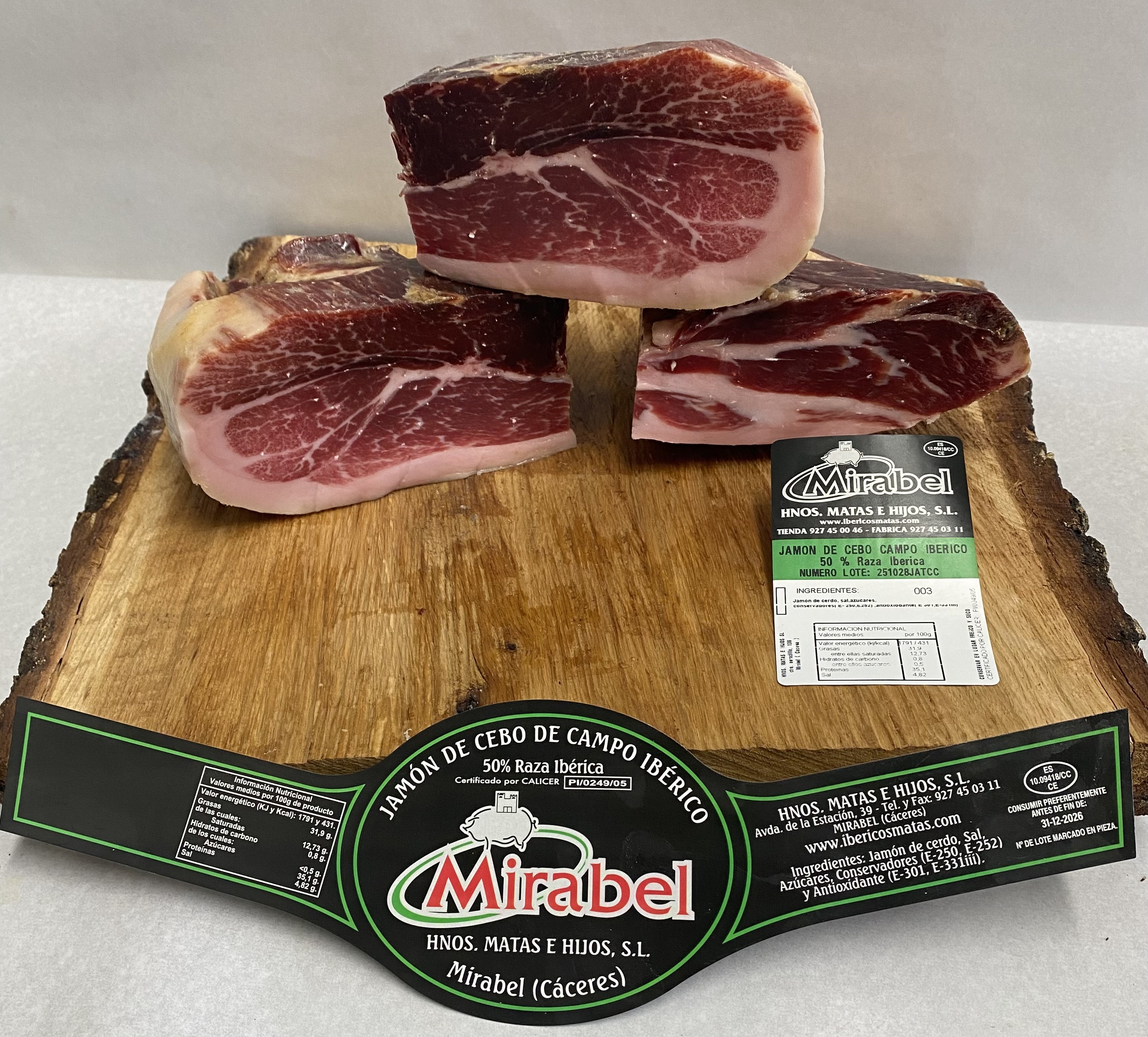 CENTROS DE JAMÓN DE CEBO DE CAMPO IBÉRICO DESHUESADO - 50% RAZA IBÉRICA